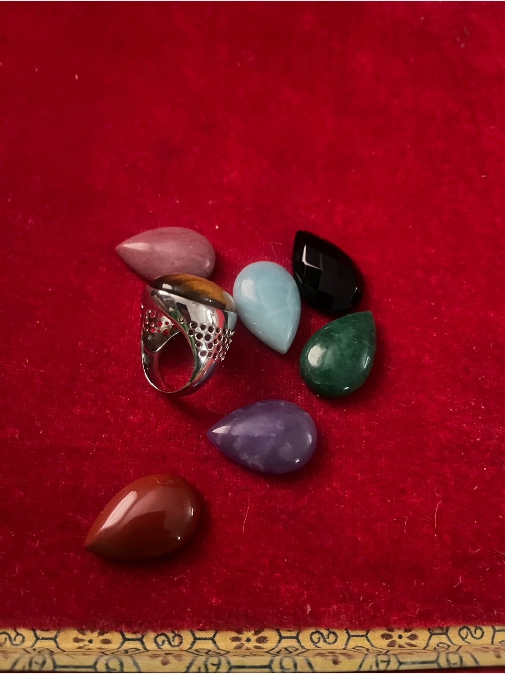 Sterling Silver style Statement Ring with Teardrop ring